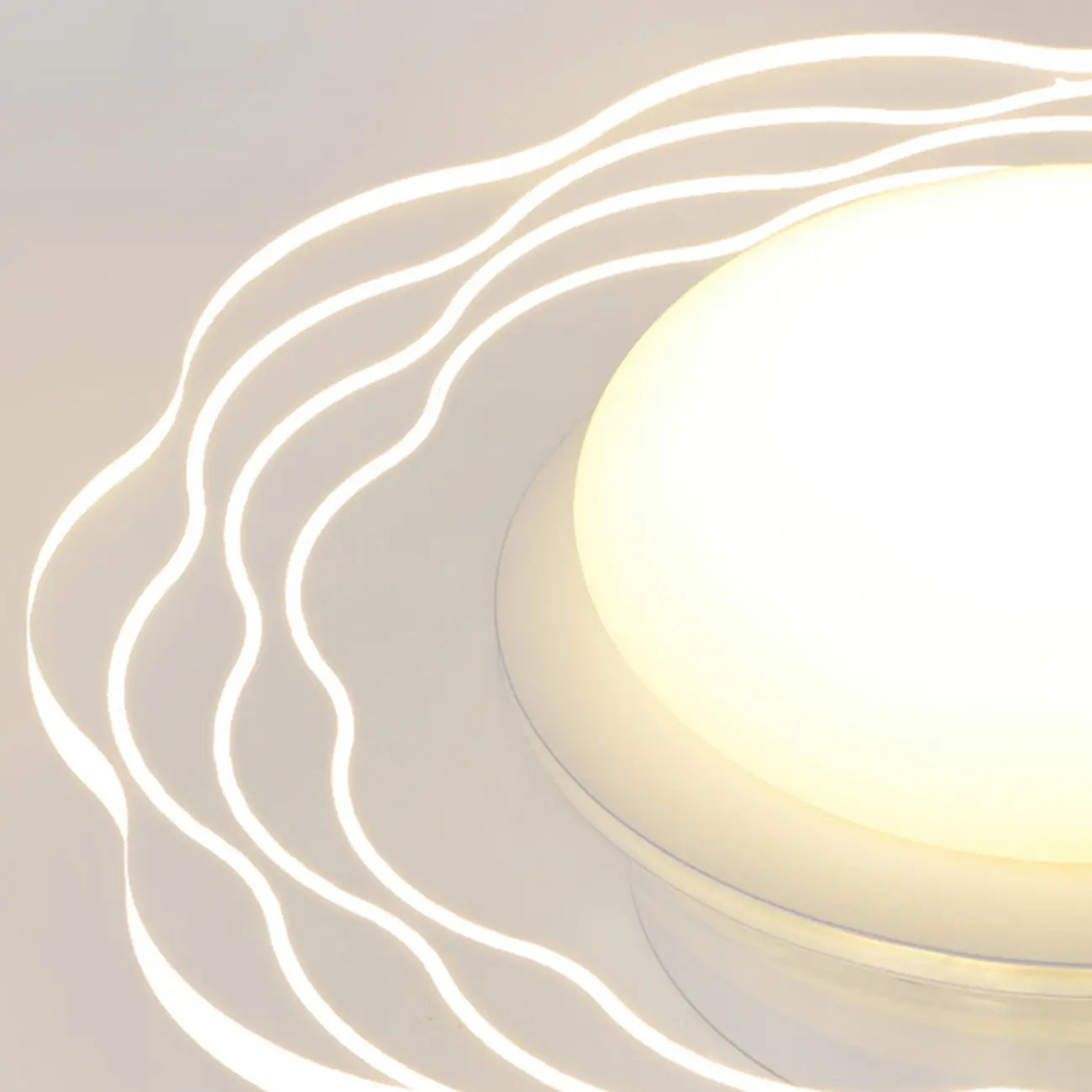 Mini White Artistic Flower Shade Flush Ceiling Light Dimmable