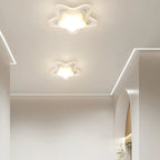 Mini White Artistic Flower Shade Flush Ceiling Light Dimmable