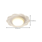 Mini White Artistic Flower Shade Flush Ceiling Light Dimmable