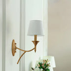 Vintage Brass Fabric Shade Wall Sconce
