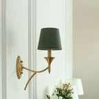 Vintage Brass Fabric Shade Wall Sconce