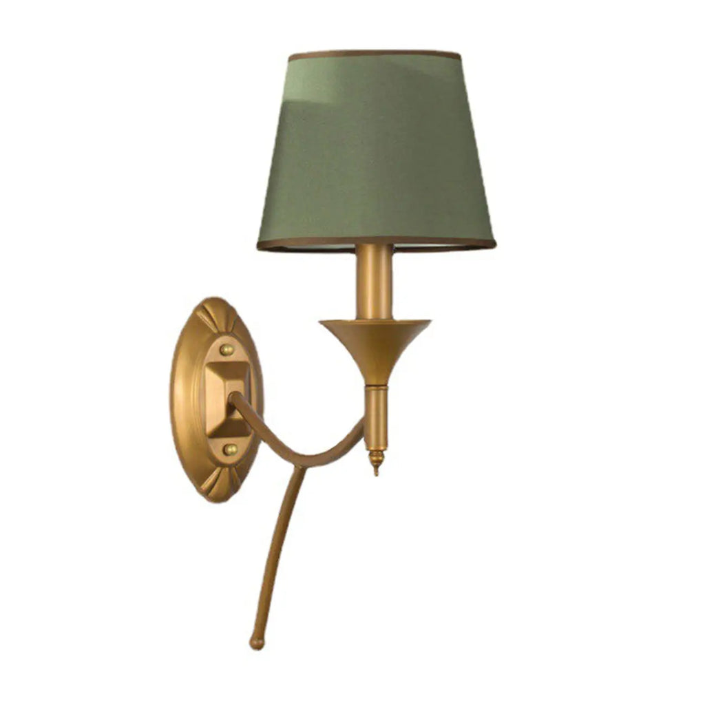 Vintage Brass Fabric Shade Wall Sconce