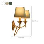 Vintage Brass Fabric Shade Wall Sconce