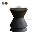 Traditional Wooden Round End Table with Drum Base