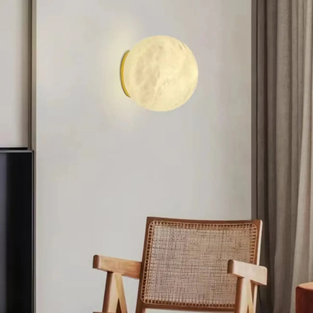 Art Deco Globe Wall Light with Gold Metal Base