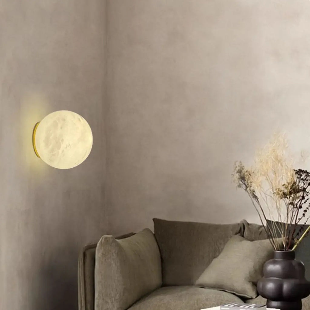 Art Deco Globe Wall Light with Gold Metal Base