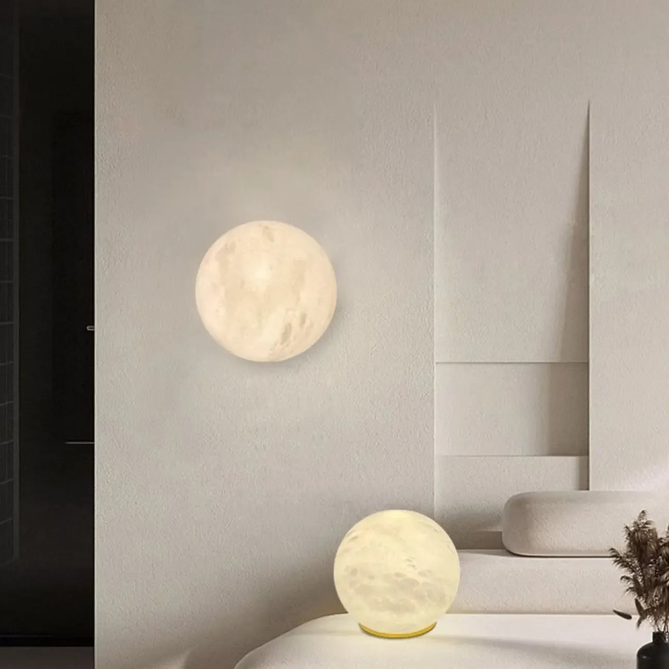 Art Deco Globe Wall Light with Gold Metal Base