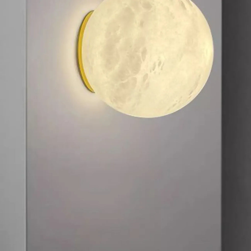 Art Deco Globe Wall Light with Gold Metal Base