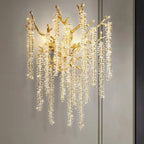 Luxury Crystal Branch Gold Metal Wall Sconce