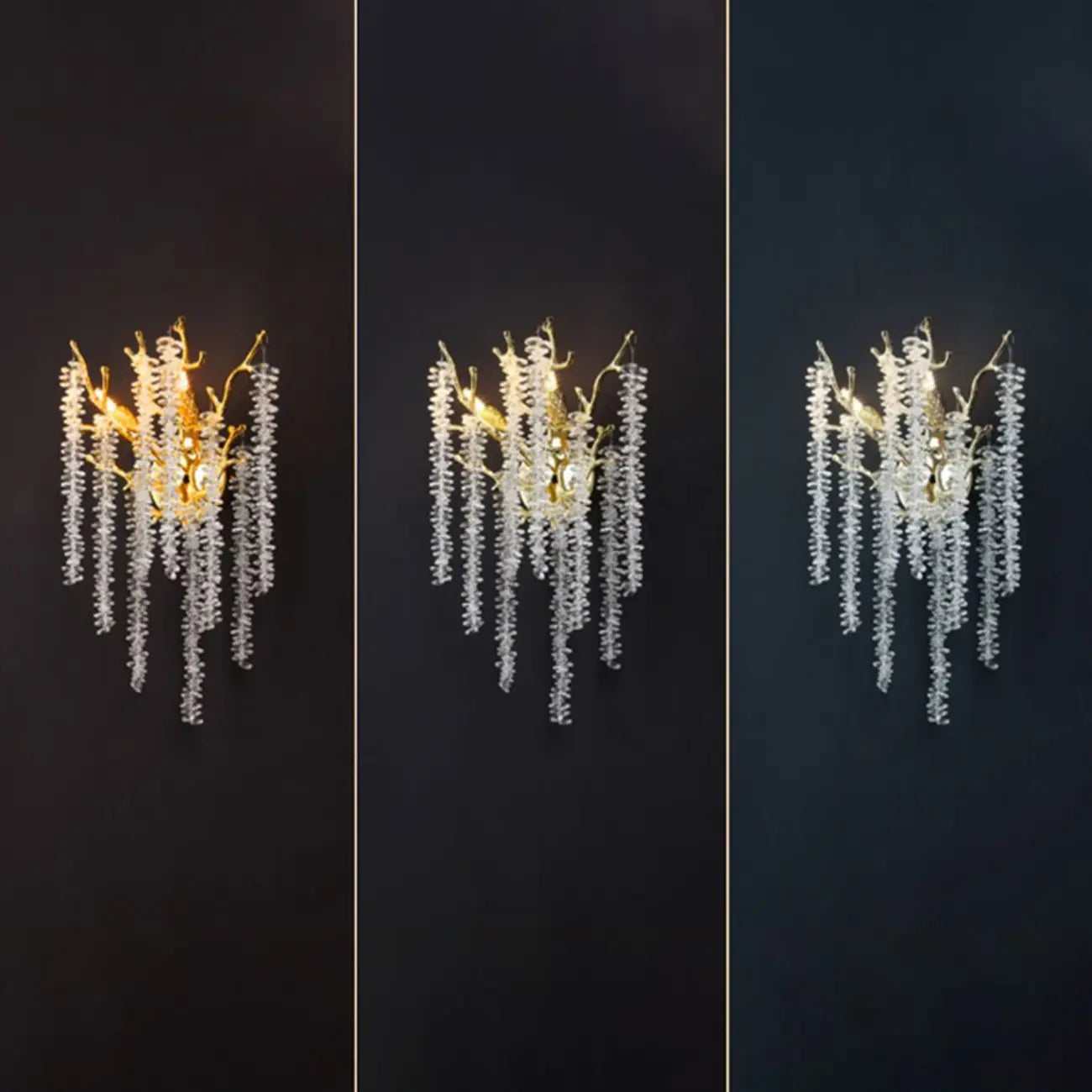 Luxury Crystal Branch Gold Metal Wall Sconce