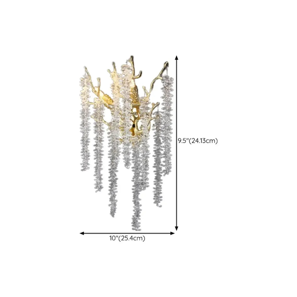 Luxury Crystal Branch Gold Metal Wall Sconce