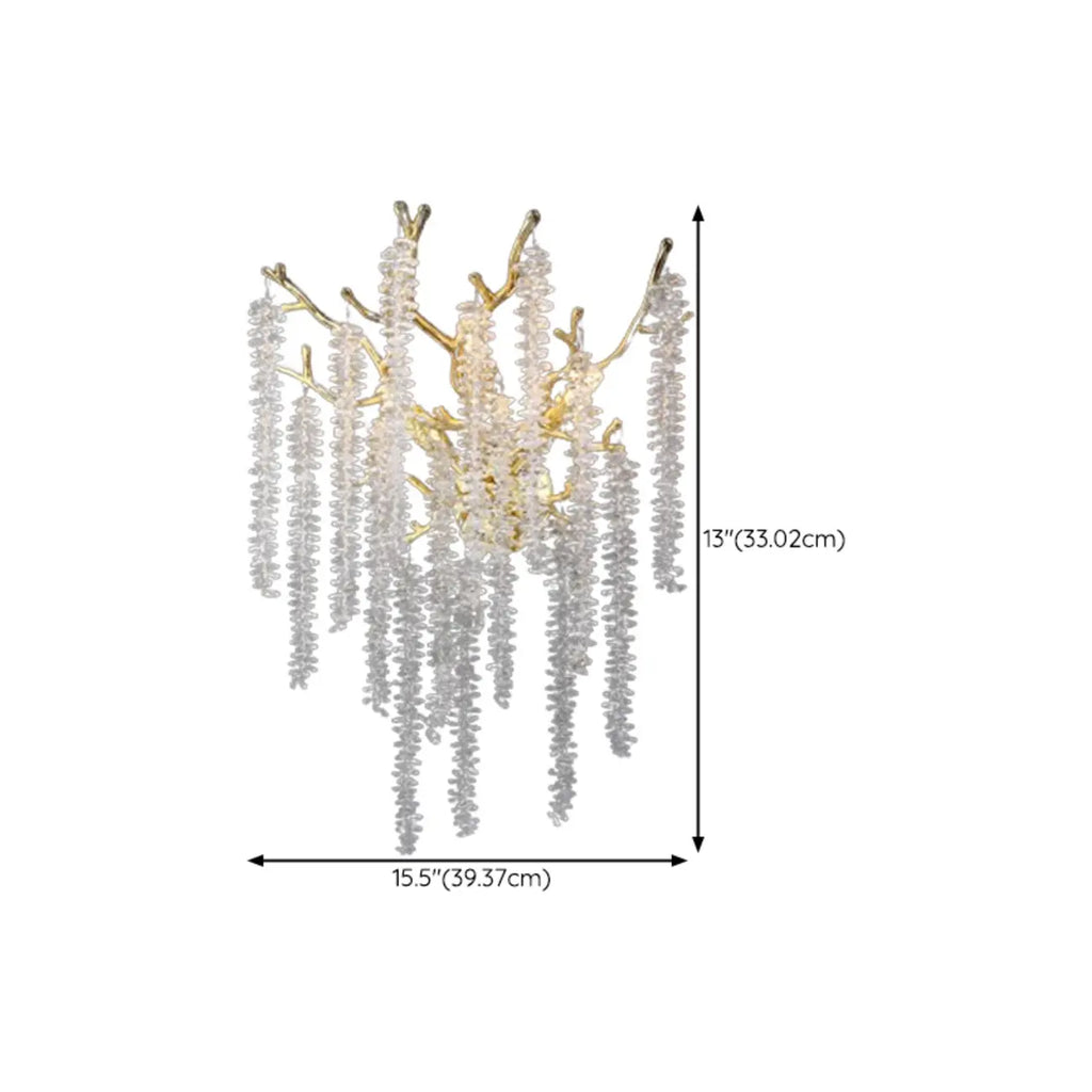 Luxury Crystal Branch Gold Metal Wall Sconce
