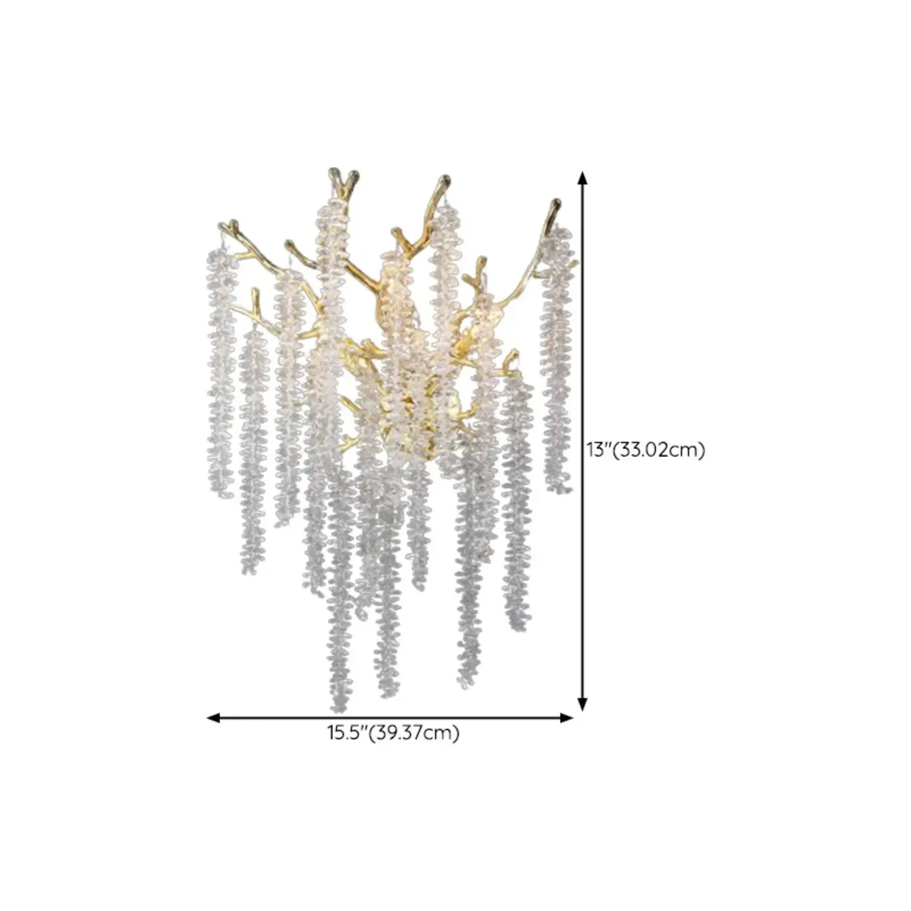 Luxury Crystal Branch Gold Metal Wall Sconce