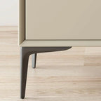 Modern Apricot Faux Leather Wood 2-Drawer Nightstand