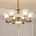 Adjustable Dining Room Gold Glass Bell Shape Up Light Chandelier