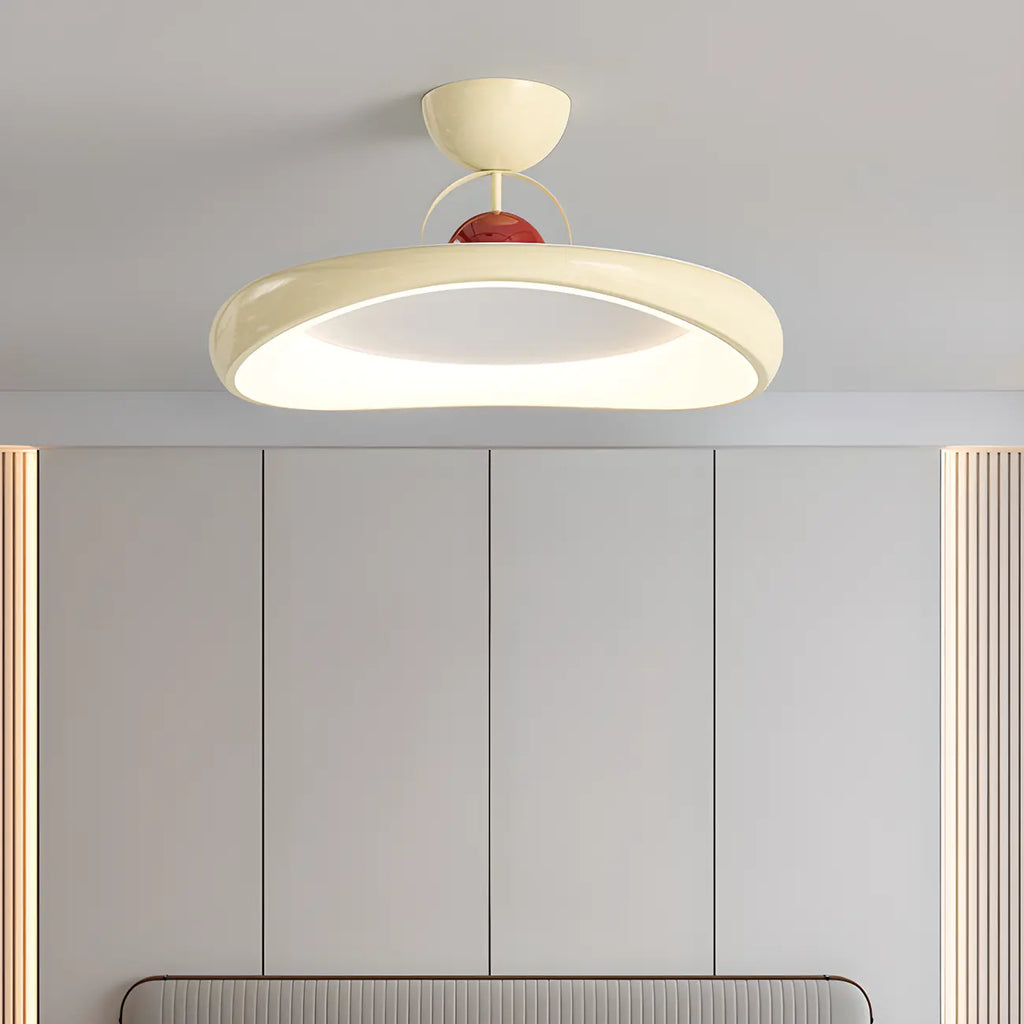 Dimmable Circle Semi-Flush LED Ceiling Light for Bedroom