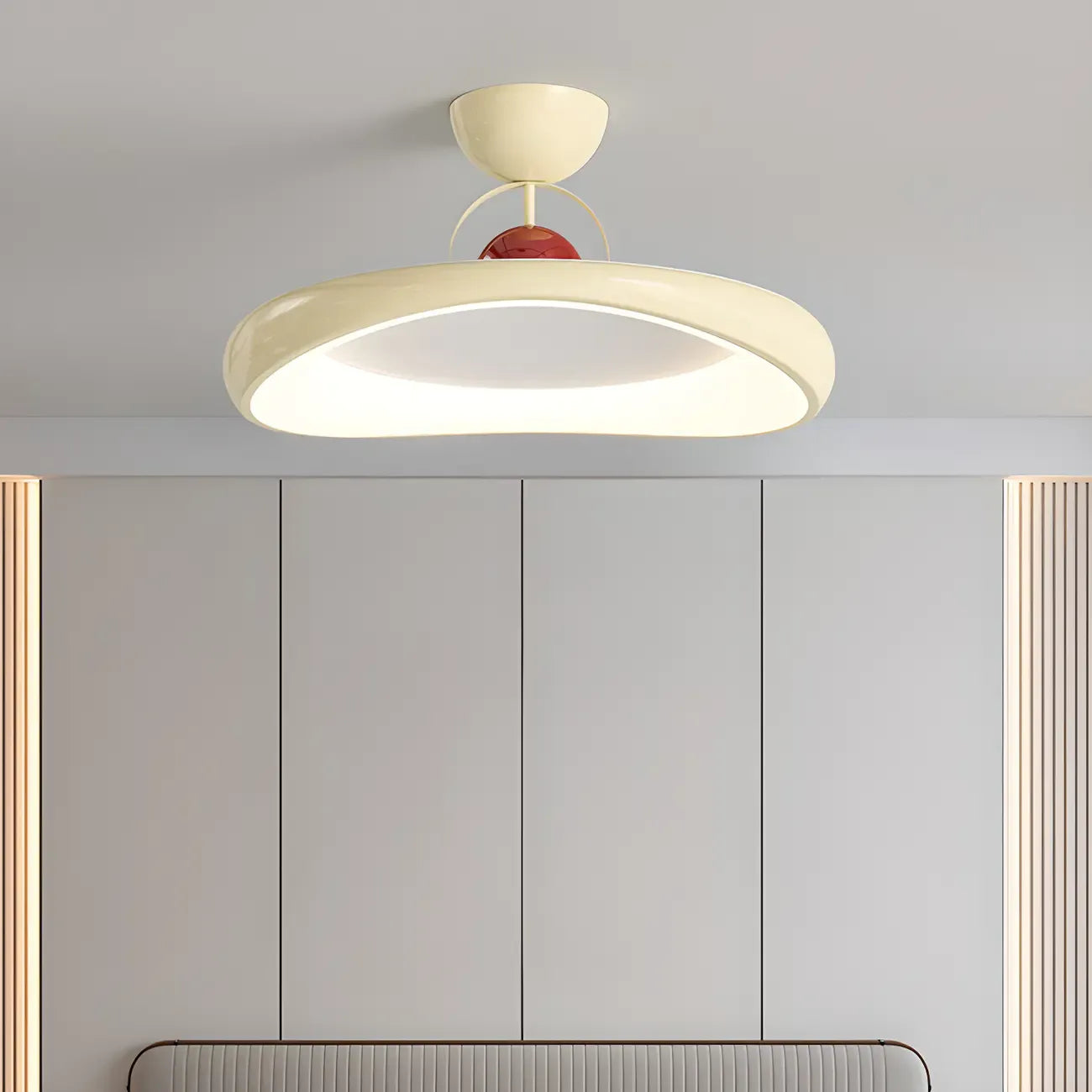 Dimmable Circle Semi-Flush LED Ceiling Light for Bedroom