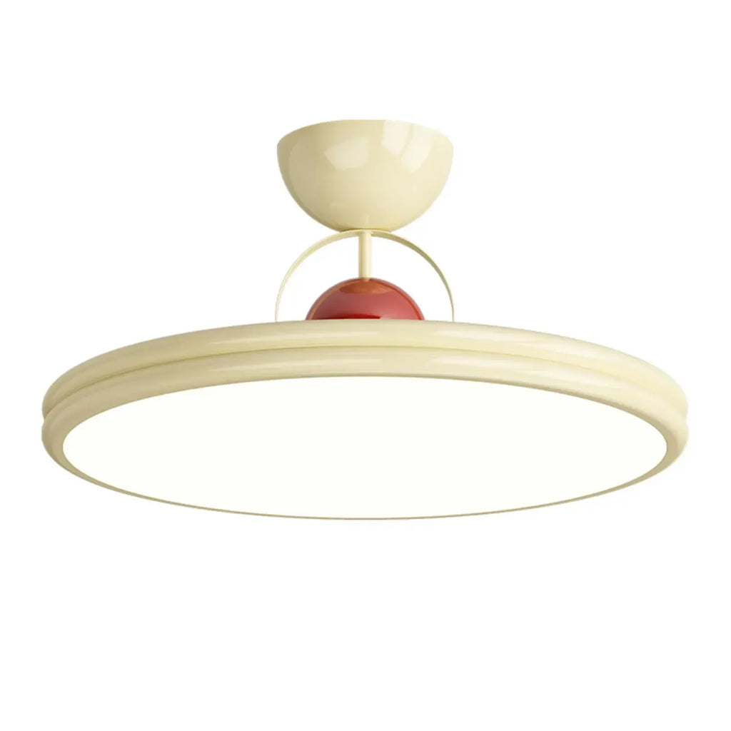 Dimmable Circle Semi-Flush LED Ceiling Light for Bedroom
