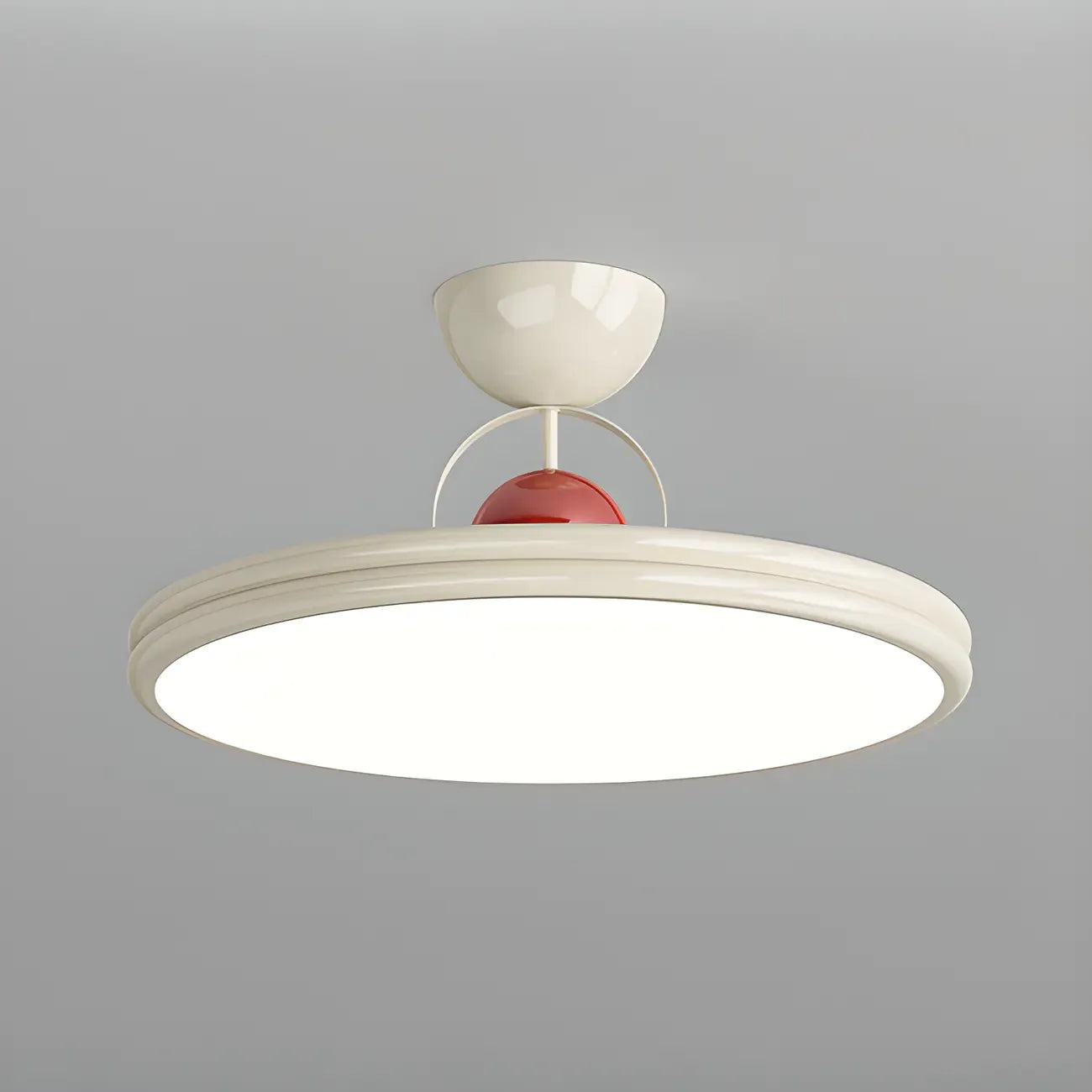Dimmable Circle Semi-Flush LED Ceiling Light for Bedroom