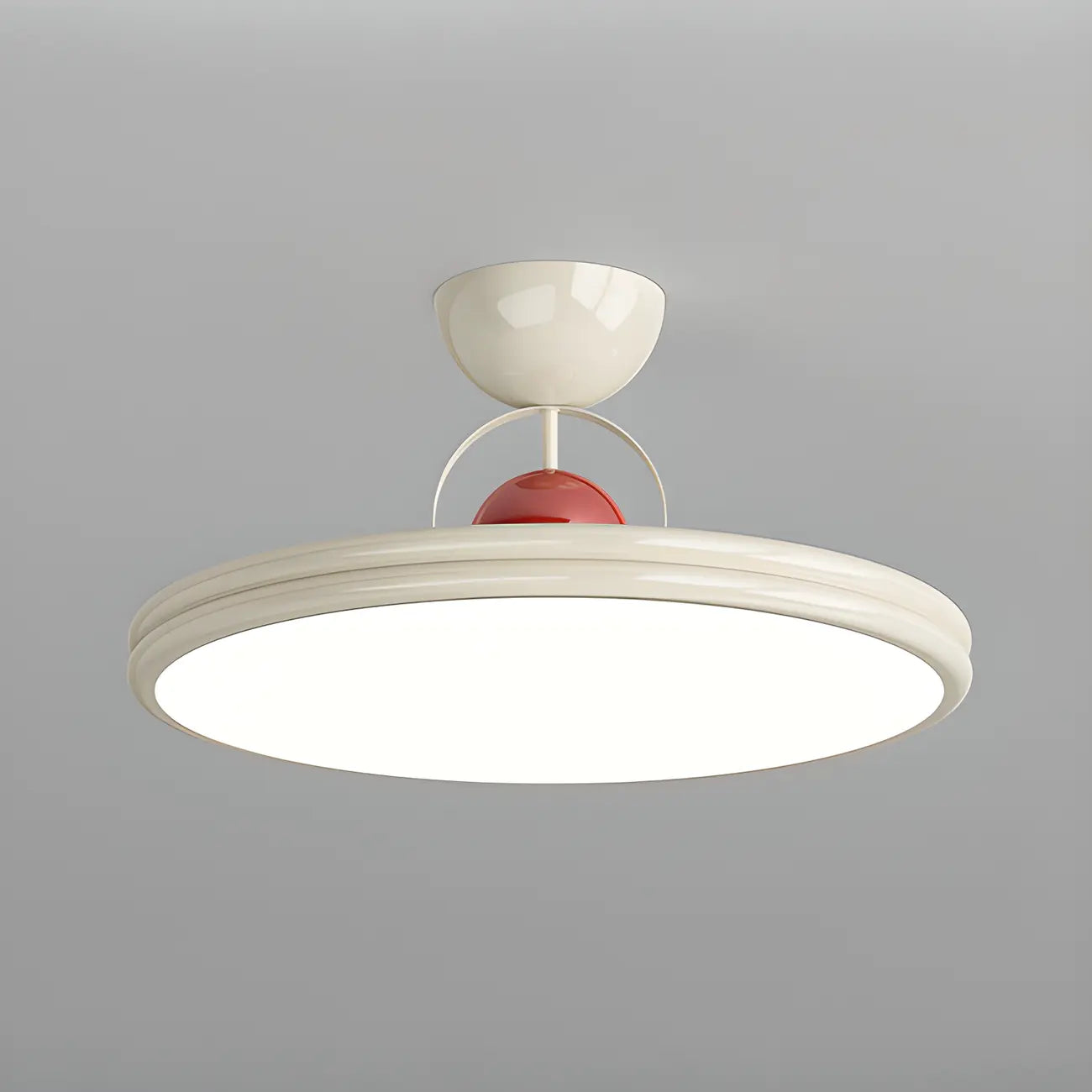 Dimmable Circle Semi-Flush LED Ceiling Light for Bedroom