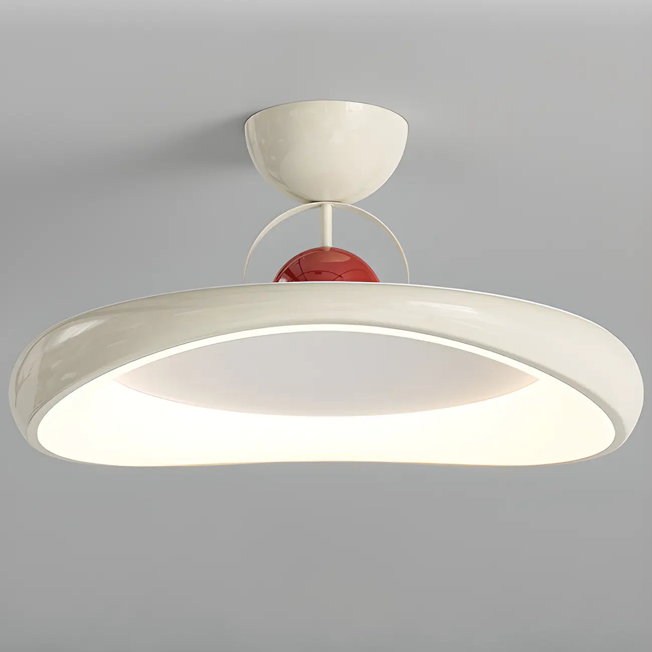 Dimmable Circle Semi-Flush LED Ceiling Light for Bedroom