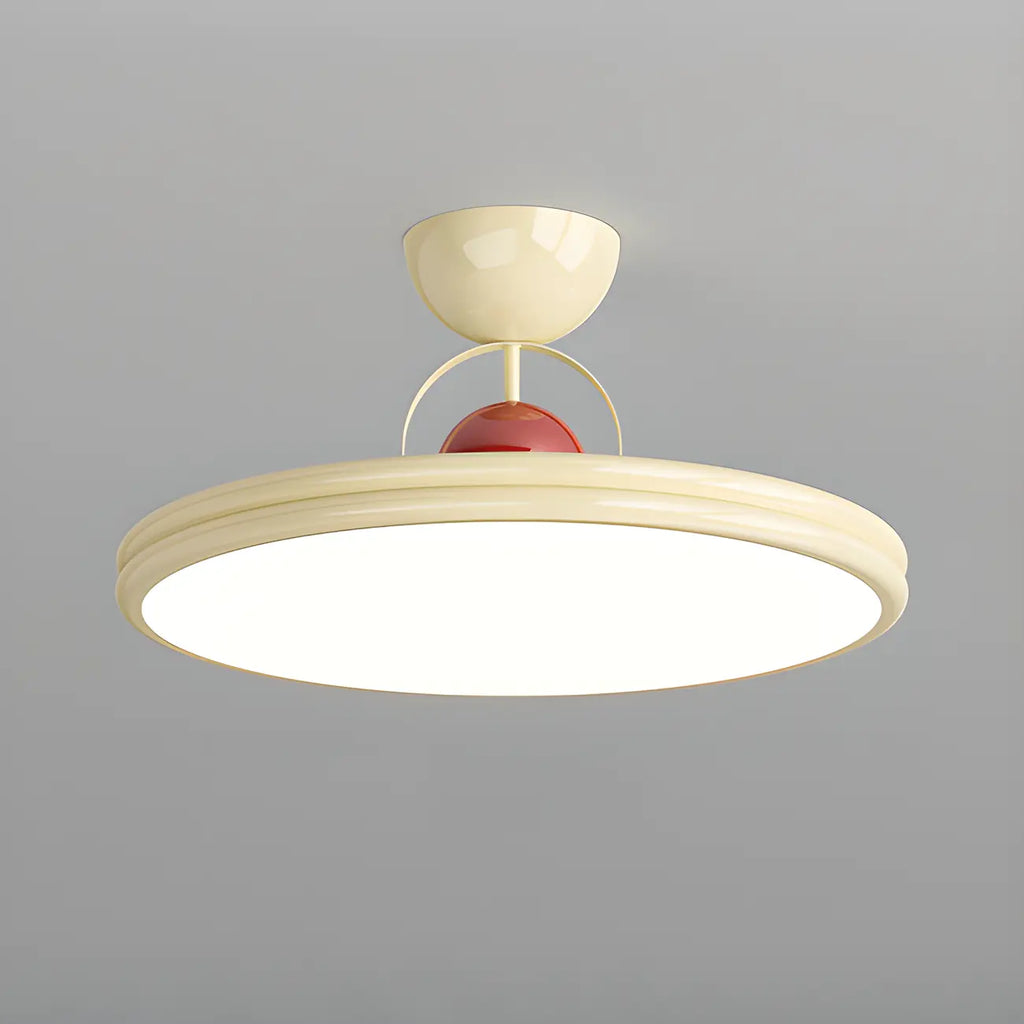 Dimmable Circle Semi-Flush LED Ceiling Light for Bedroom