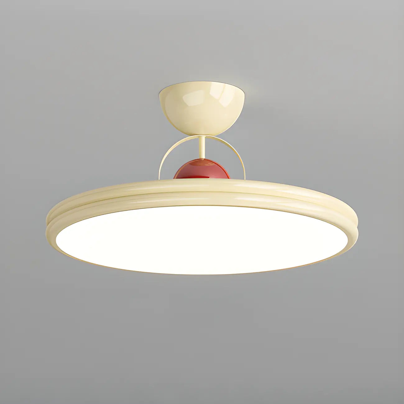 Dimmable Circle Semi-Flush LED Ceiling Light for Bedroom