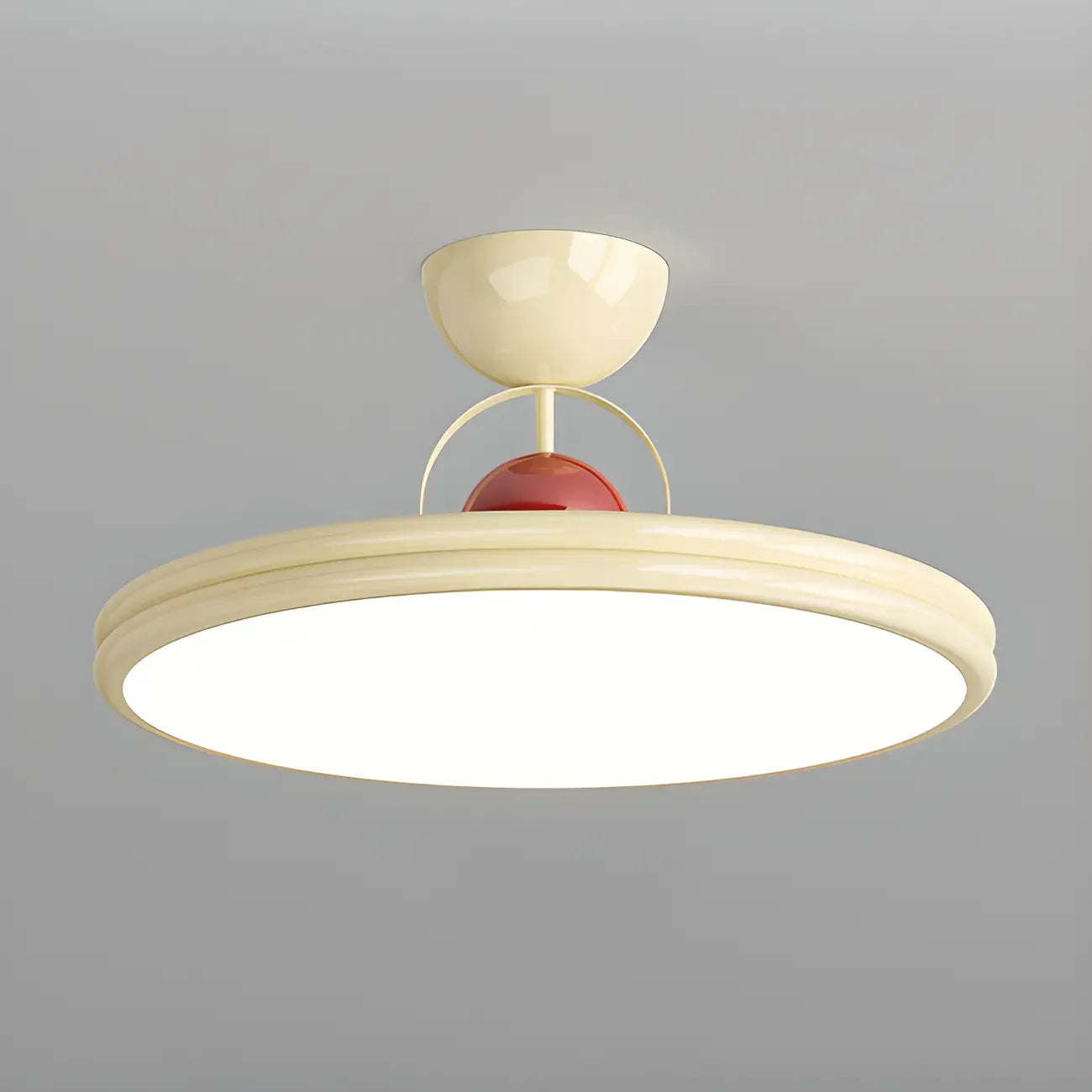Dimmable Circle Semi-Flush LED Ceiling Light for Bedroom