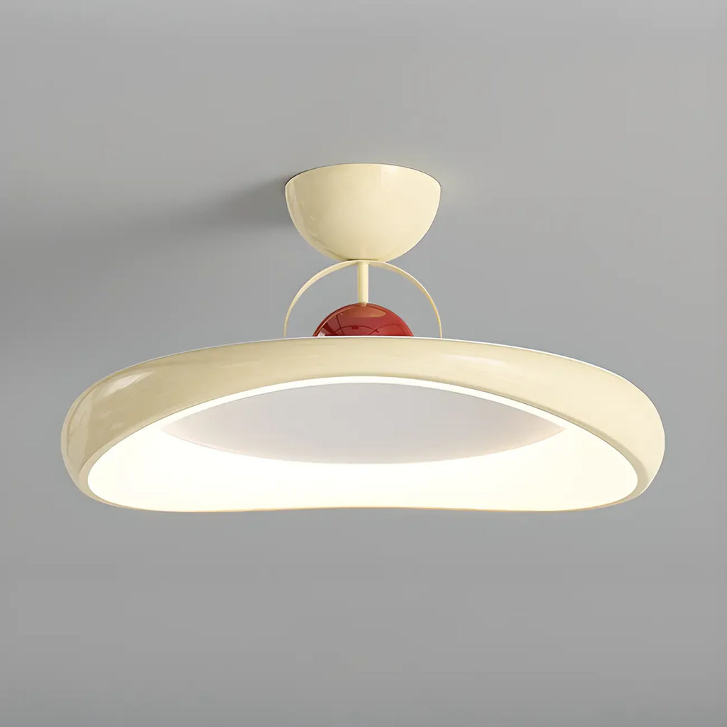 Dimmable Circle Semi-Flush LED Ceiling Light for Bedroom