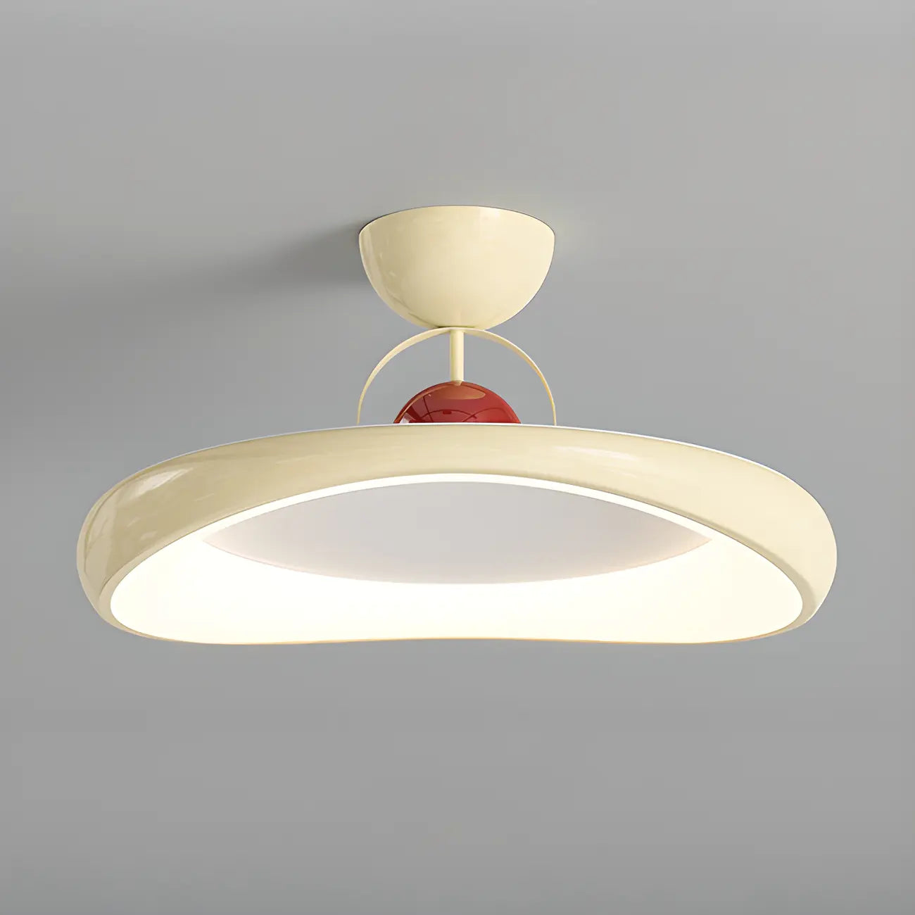 Dimmable Circle Semi-Flush LED Ceiling Light for Bedroom