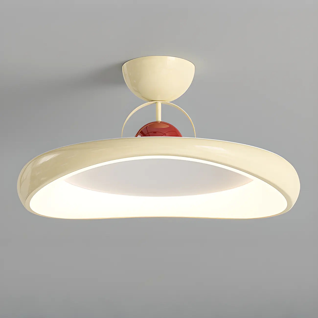 Dimmable Circle Semi-Flush LED Ceiling Light for Bedroom