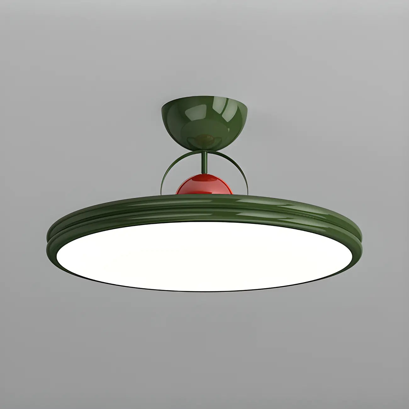 Dimmable Circle Semi-Flush LED Ceiling Light for Bedroom