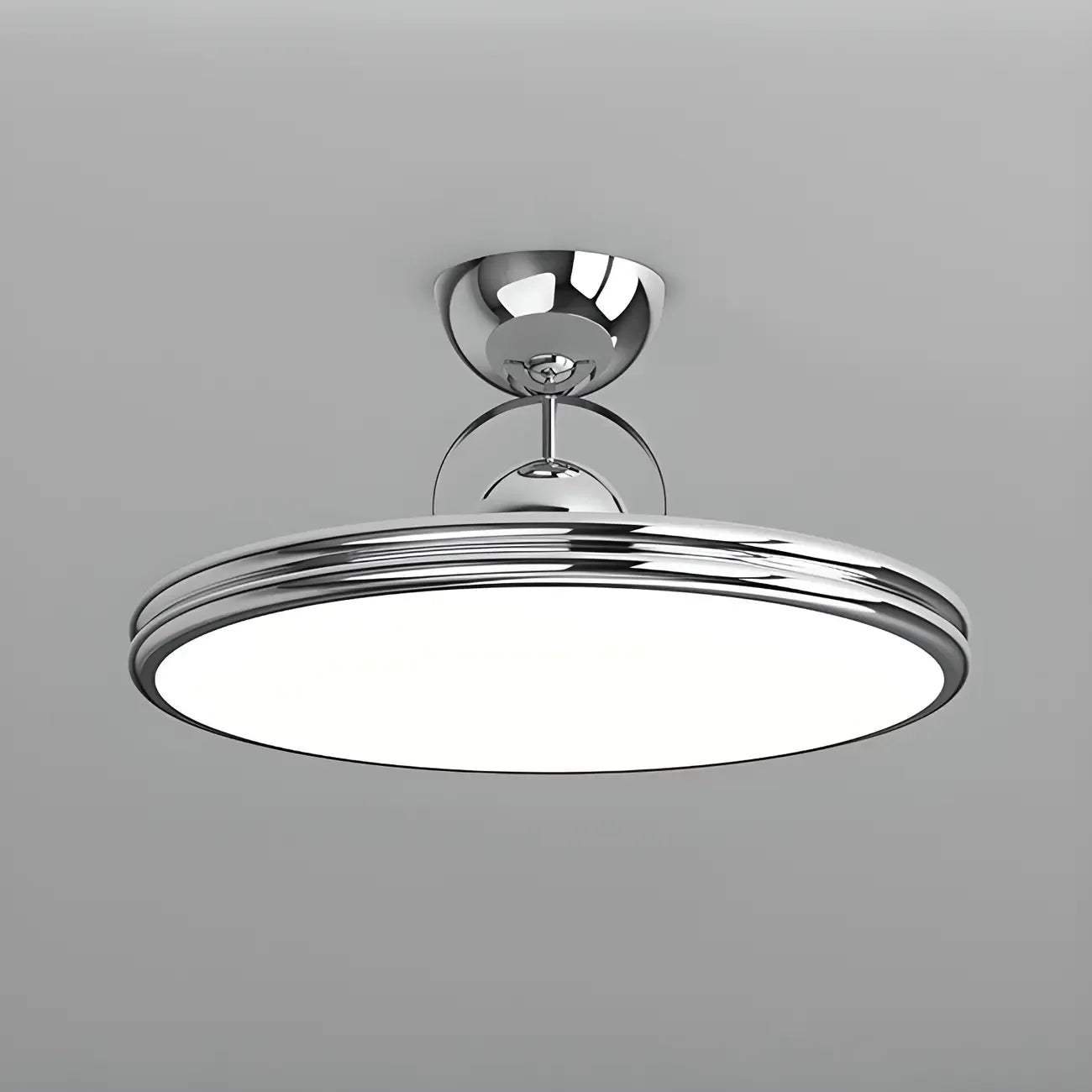 Dimmable Circle Semi-Flush LED Ceiling Light for Bedroom