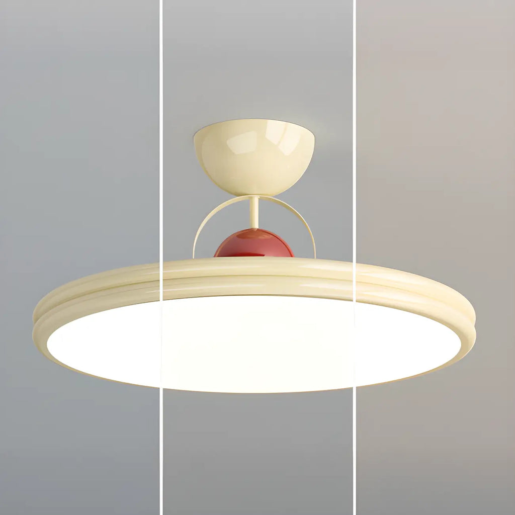 Dimmable Circle Semi-Flush LED Ceiling Light for Bedroom