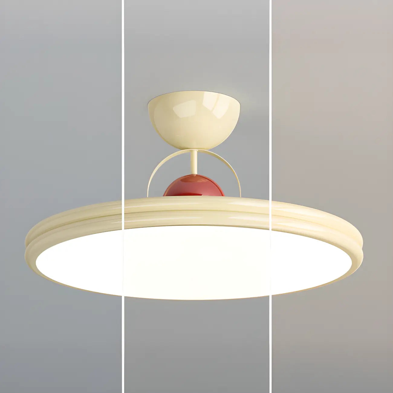 Dimmable Circle Semi-Flush LED Ceiling Light for Bedroom
