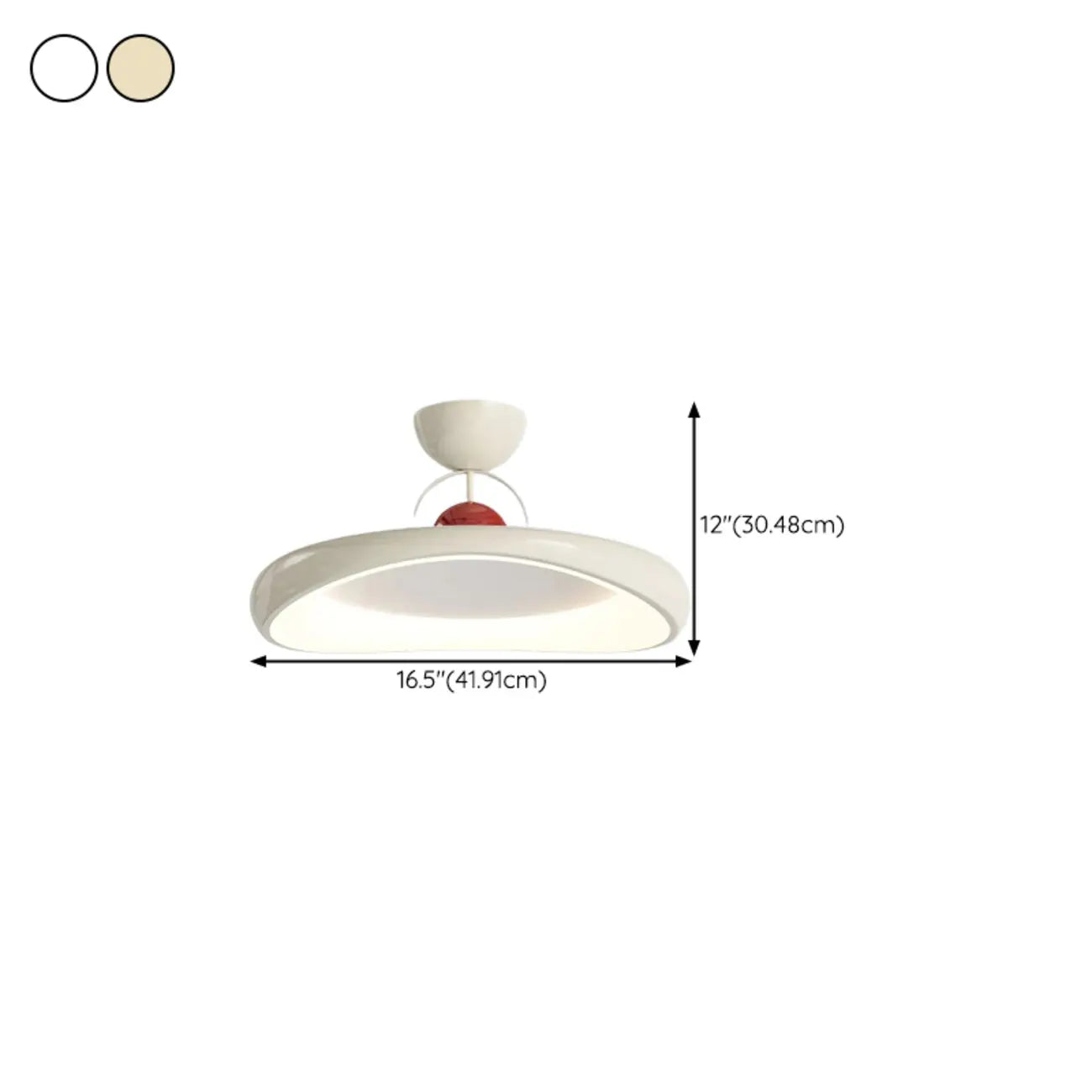 Dimmable Circle Semi-Flush LED Ceiling Light for Bedroom