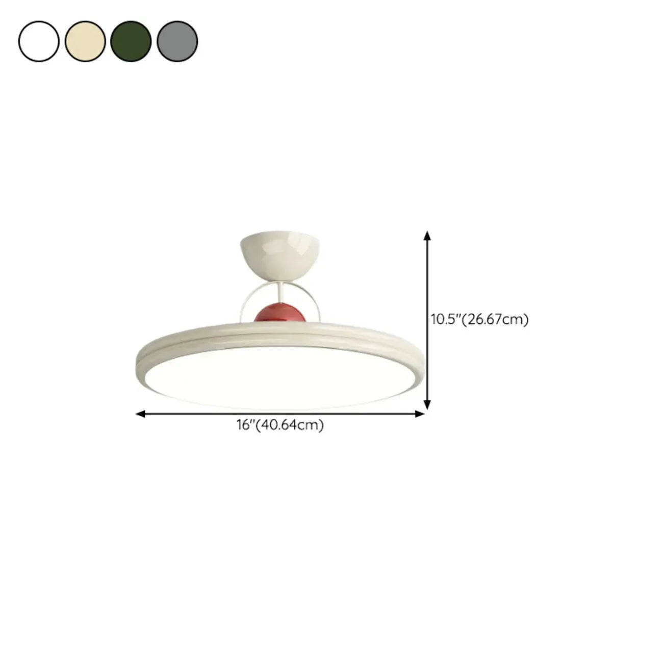 Dimmable Circle Semi-Flush LED Ceiling Light for Bedroom