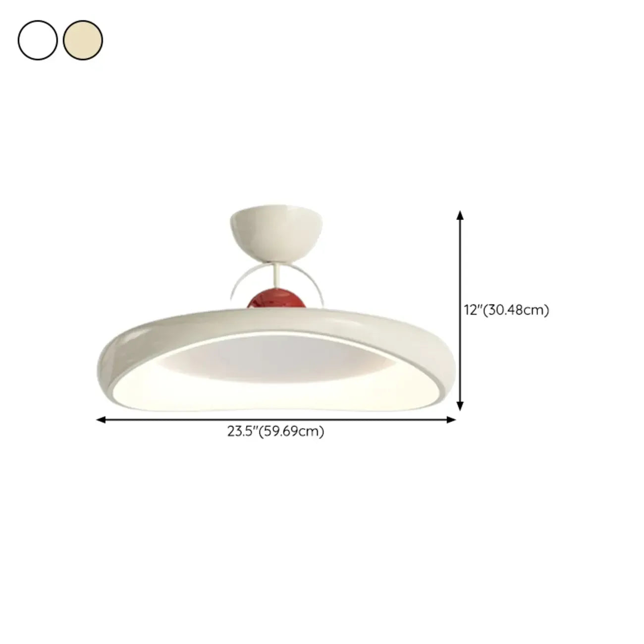 Dimmable Circle Semi-Flush LED Ceiling Light for Bedroom