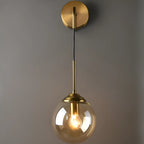 Modern Gold Globe Glass Wall Vanity Light for Bathroom
