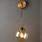 Modern Gold Globe Glass Wall Vanity Light for Bathroom