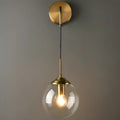 Modern Gold Globe Glass Wall Vanity Light for Bathroom