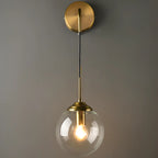 Modern Gold Globe Glass Wall Vanity Light for Bathroom
