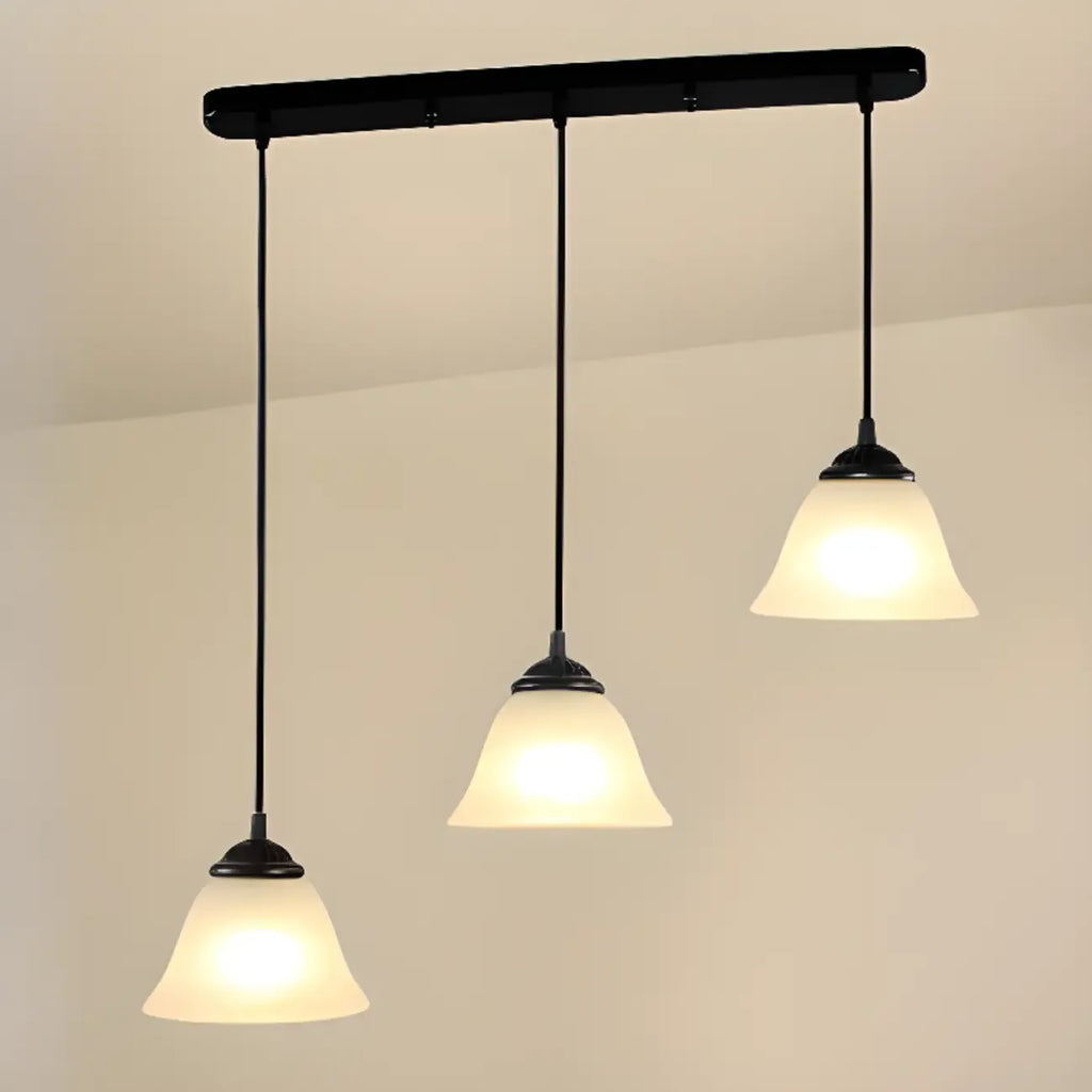Modern Frosted Glass Adjustable Island Pendant Light for Kitchen