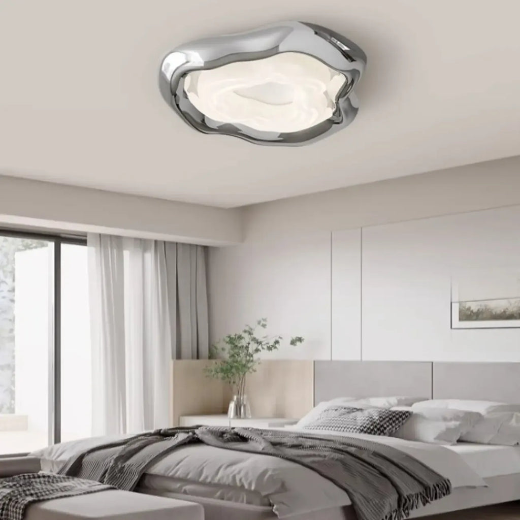 Stylish Chrome Irregular Dimmable LED Flush Mount Ceiling Light