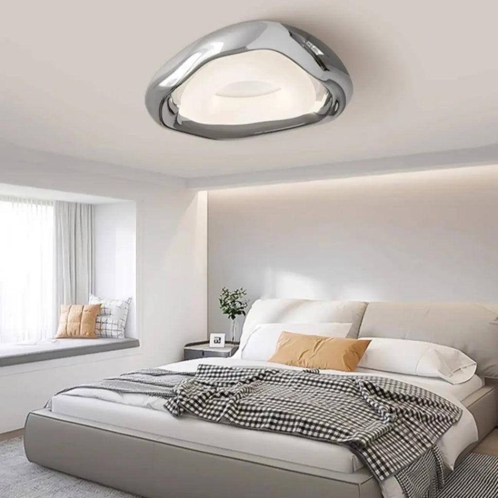 Stylish Chrome Irregular Dimmable LED Flush Mount Ceiling Light
