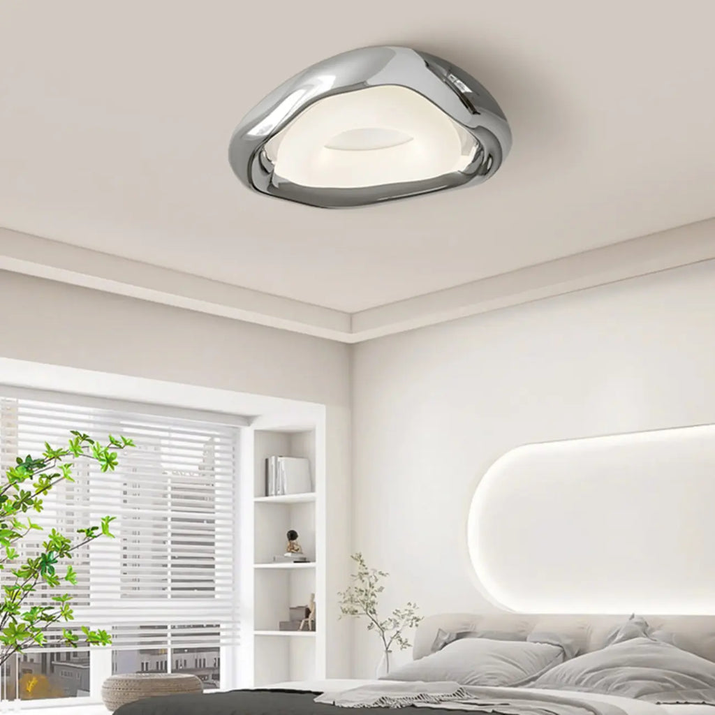 Stylish Chrome Irregular Dimmable LED Flush Mount Ceiling Light
