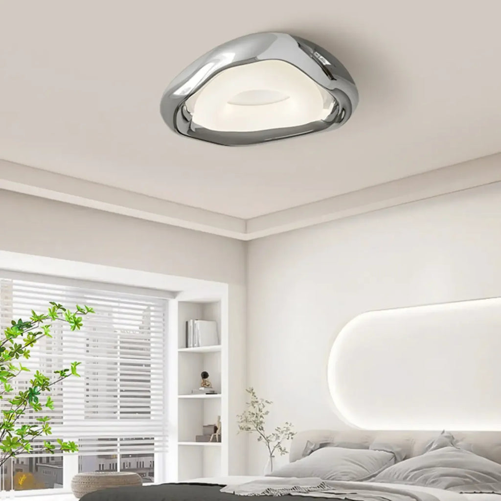 Stylish Chrome Irregular Dimmable LED Flush Mount Ceiling Light