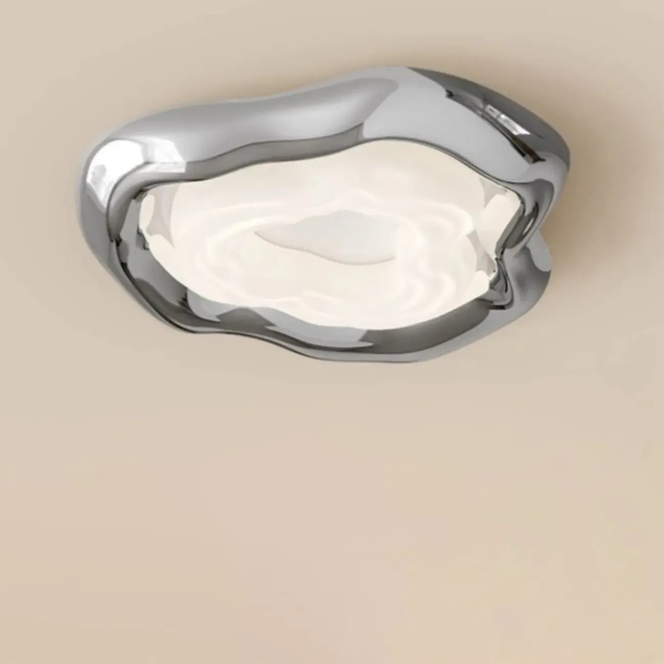 Stylish Chrome Irregular Dimmable LED Flush Mount Ceiling Light