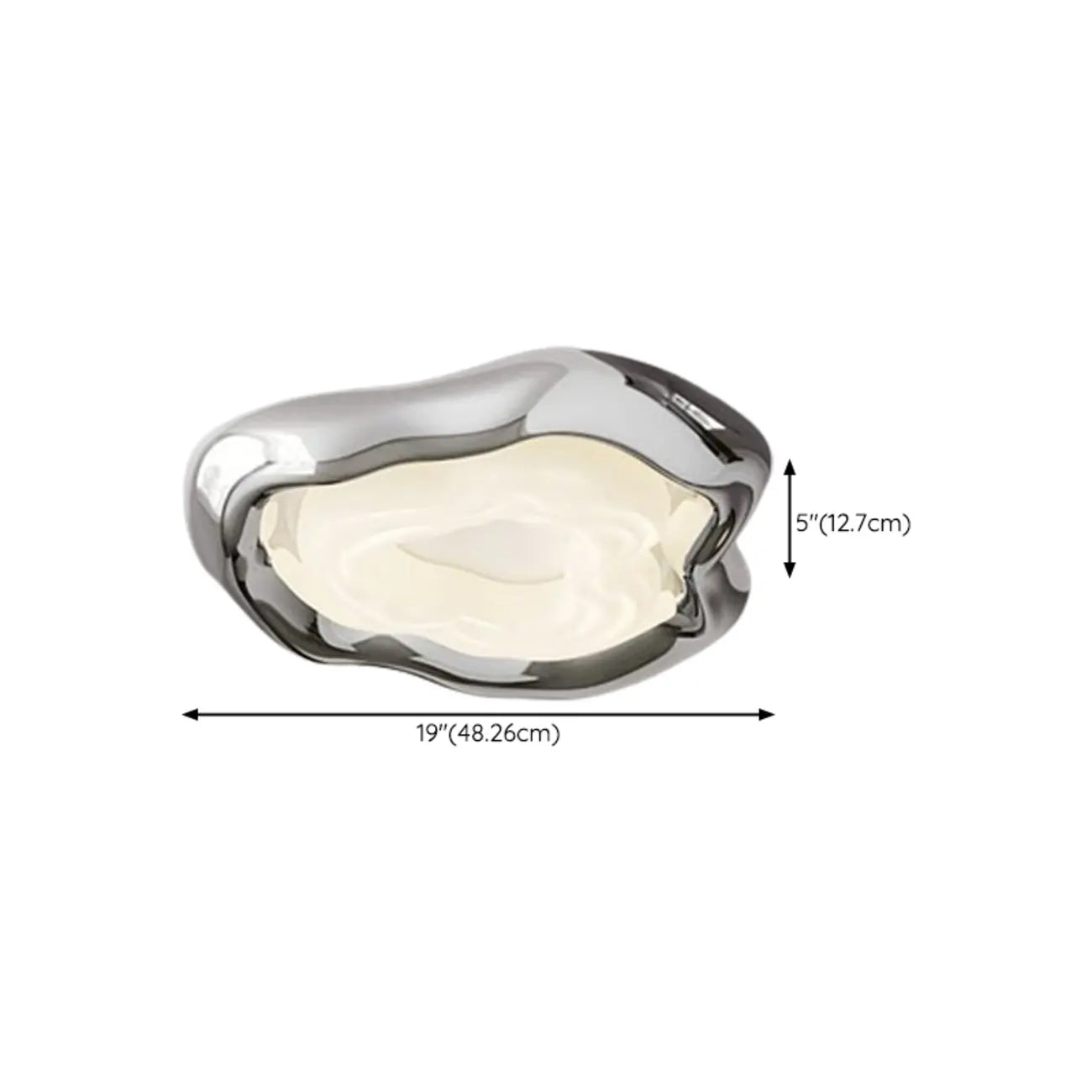 Stylish Chrome Irregular Dimmable LED Flush Mount Ceiling Light