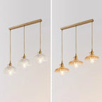 3-Light Modern Glass Gold Island Pendant Light for Kitchen
